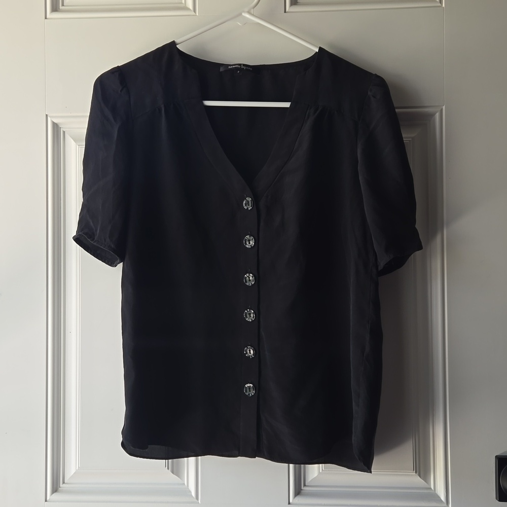 Nanette Lepore 100% Silk Button Down Blouse